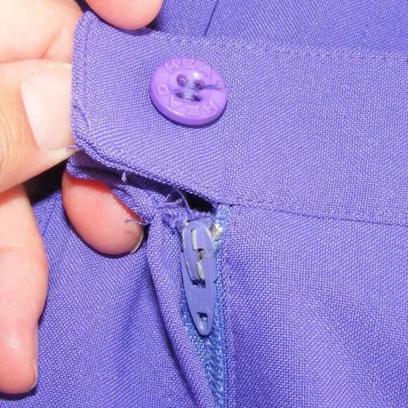 Vintage HEAD Tennis Skirt, 34", Purple, Pleated, Back Zip, Athletic wear - Picture 10 of 13